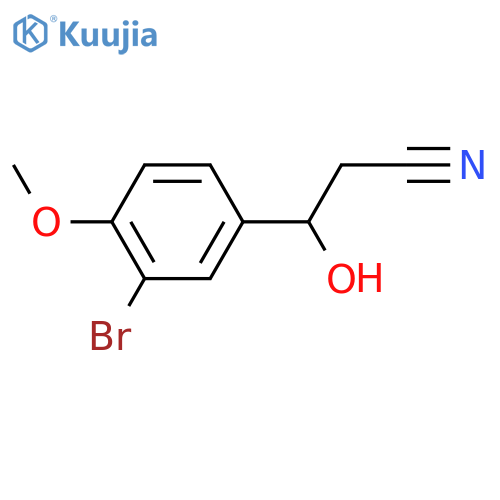3-(3-bromo-4-methoxyphenyl)-3-hydroxypropanenitrile structure