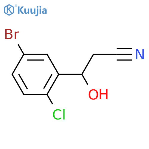 3-(5-bromo-2-chlorophenyl)-3-hydroxypropanenitrile structure