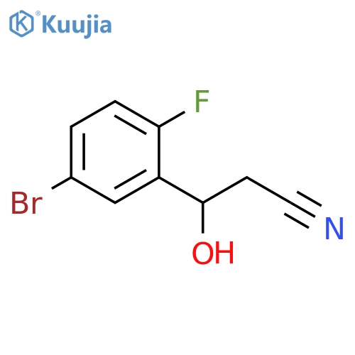 3-(5-bromo-2-fluorophenyl)-3-hydroxypropanenitrile structure