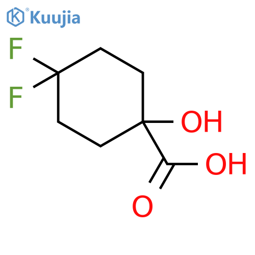 4,4-difluoro-1-hydroxycyclohexane-1-carboxylic acid structure