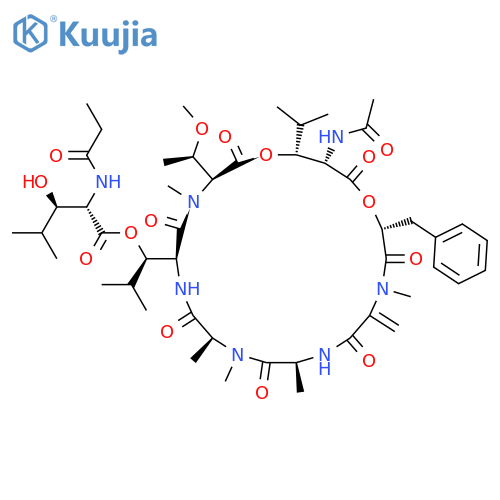 L-Threonine,(3R)-N-acetyl-3-hydroxy-L-leucyl-(aR)-a-hydroxybenzenepropanoyl-2,3-didehydro-N-methylalanyl-L-alanyl-N-methyl-L-alanyl-(3R)-3-[[(2S,3R)-3-hydroxy-4-methyl-1-oxo-2-[(1-oxopropyl)amino]pentyl]oxy]-L-leucyl-N,O-dimethyl-,(7&reg;1)-lactone (9CI) structure