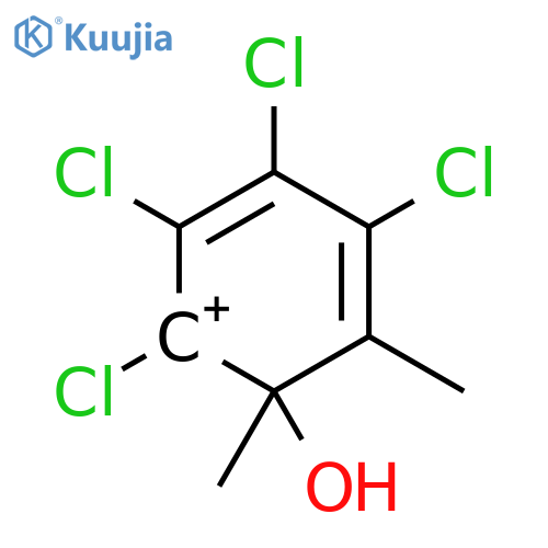 Cyclohexadienylium, 1,2,3,4-tetrachloro-6-hydroxy-5,6-dimethyl- structure