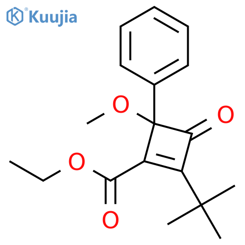 1-Cyclobutene-1-carboxylic acid, 2-(1,1-dimethylethyl)-4-methoxy-3-oxo-4-phenyl-, ethyl ester structure