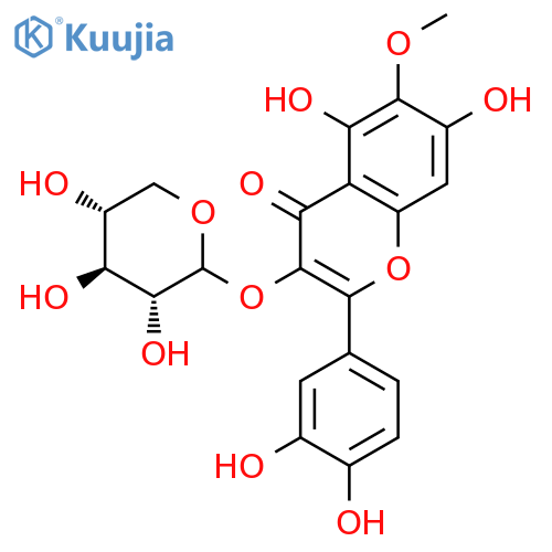 4H-1-Benzopyran-4-one, 2-(3,4-dihydroxyphenyl)-5,7-dihydroxy-6-methoxy-3-(D-xylosyloxy)- structure