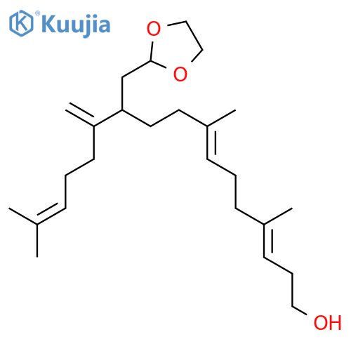 3,7,15-Heptadecatrien-1-ol, 11-(1,3-dioxolan-2-ylmethyl)-4,8,16-trimethyl-12-methylene-, (E,E)-(±)- structure