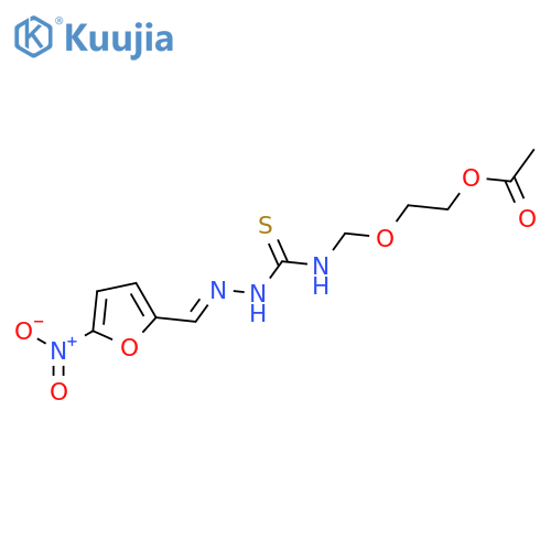 Hydrazinecarbothioamide, N-[[2-(acetyloxy)ethoxy]methyl]-2-[(5-nitro-2-furanyl)methylene]- structure