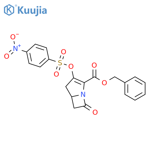 1-Azabicyclo[3.2.0]hept-2-ene-2-carboxylic acid, 3-[[(4-nitrophenyl)sulfonyl]oxy]-7-oxo-, phenylmethyl ester, (±)- structure