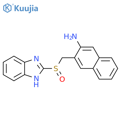 2-Naphthalenamine, 3-[(1H-benzimidazol-2-ylsulfinyl)methyl]- structure