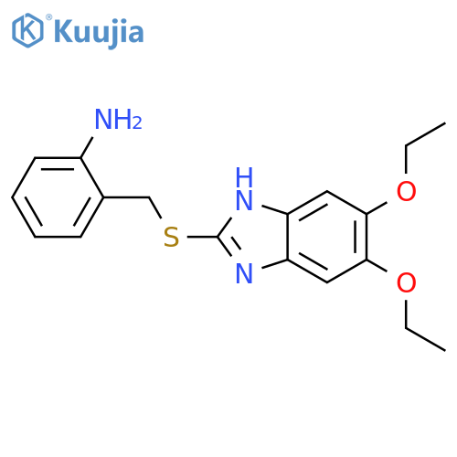 Benzenamine, 2-[[(5,6-diethoxy-1H-benzimidazol-2-yl)thio]methyl]- structure