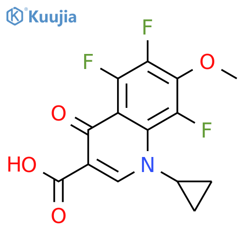 3-Quinolinecarboxylic acid, 1-cyclopropyl-5,6,8-trifluoro-1,4-dihydro-7-methoxy-4-oxo- structure