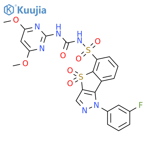 1H-[1]Benzothieno[3,2-c]pyrazole-5-sulfonamide, N-[[(4,6-dimethoxy-2-pyrimidinyl)amino]carbonyl]-1-(3-fluorophenyl)-, 4,4-dioxide structure
