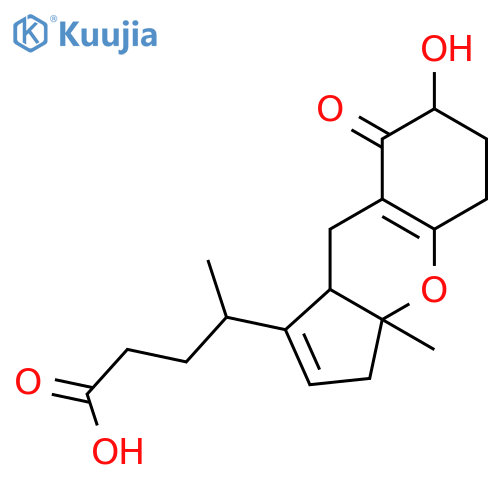 4-[(3aS,7S,9aR)-3,3a,5,6,7,8,9,9a-octahydro-7-hydroxy-3a-methyl-8-oxocyclopenta[b]chromen-1-yl]pentanoic acid structure