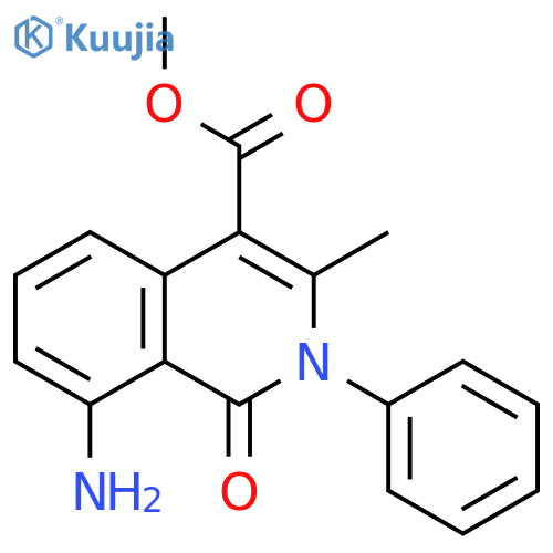 8-amino-3-methyl-1-oxo-2-phenyl-1,2-dihydro-isoquinoline-4-carboxylic acid methyl ester structure