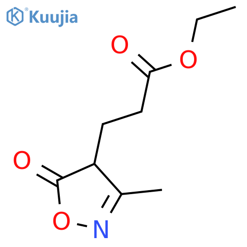 4-Isoxazolepropanoic acid, 4,5-dihydro-3-methyl-5-oxo-, ethyl ester, (±)- structure