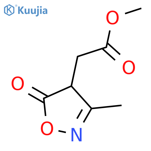 4-Isoxazoleacetic acid, 4,5-dihydro-3-methyl-5-oxo-, methyl ester, (±)- structure