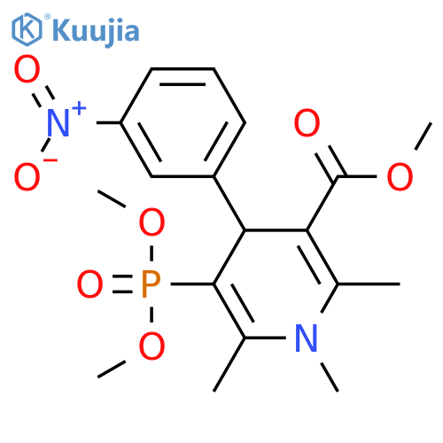 3-Pyridinecarboxylic acid, 5-(dimethoxyphosphinyl)-1,4-dihydro-1,2,6-trimethyl-4-(3-nitrophenyl)-, methyl ester structure