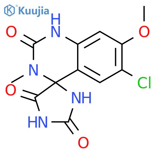 Spiro[imidazolidine-4,4'(1'H)-quinazoline]-2,2',5(3'H)-trione, 6'-chloro-7'-methoxy-3'-methyl- structure