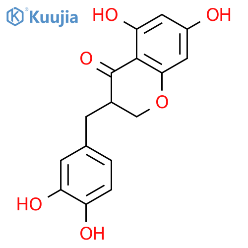 4H-1-Benzopyran-4-one, 3-[(3,4-dihydroxyphenyl)methyl]-2,3-dihydro-5,7-dihydroxy- structure