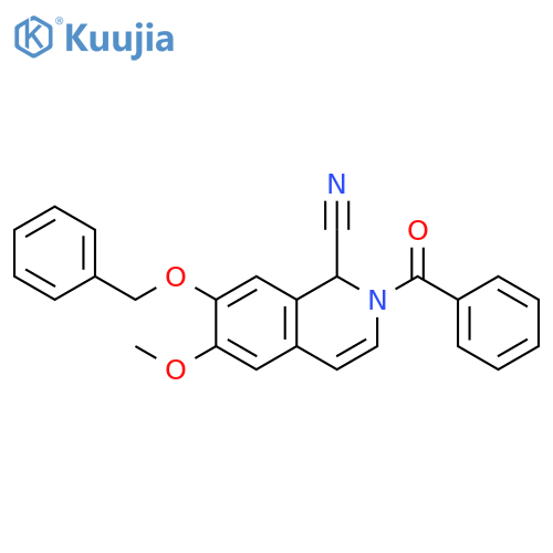 1-Isoquinolinecarbonitrile,2-benzoyl-1,2-dihydro-6-methoxy-7-(phenylmethoxy)- structure
