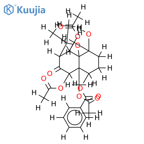 1alpha-benzoyloxy-6beta,9alpha,15-triacetoxy-8-oxo-4beta-hydroxydihydro-beta-agarofuran structure