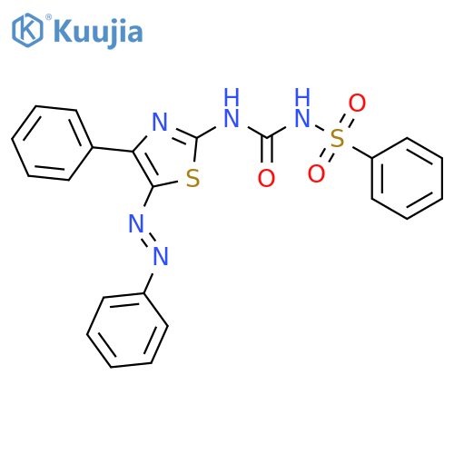 Benzenesulfonamide, N-[[[4-phenyl-5-(phenylazo)-2-thiazolyl]amino]carbonyl]- structure