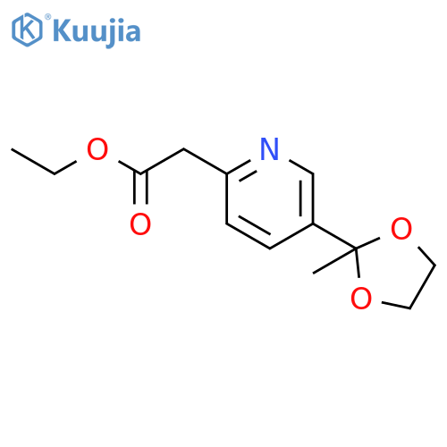 Ethyl 2-5-(2-Methyl-1,3-dioxolan-2-yl)-2-pyridylacetate structure