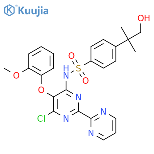 4-(2-Hydroxy-1,1-dimethylethyl)-N-6-chloro-5-(2-methoxyphenoxy)-(2,2'-bipyrimidin)-4-ylbenzenesulfonamide structure