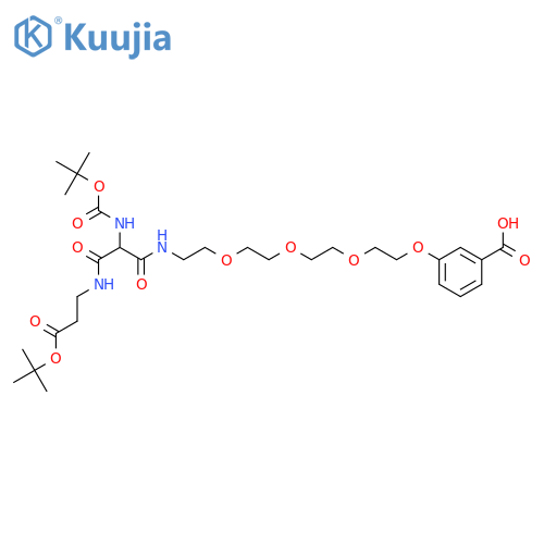 3-14-(N-Boc-amino)-21,21-dimethyl-13,15,19-trioxo-3,6,9,20-tetraoxa-12,16-diazadocosyloxybenzoic Acid structure