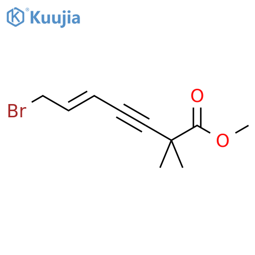 E-1-Bromo-6,6-dimethyl-6-methylcarboxylate-2-en-4-yne structure