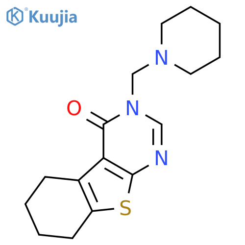 [1]Benzothieno[2,3-d]pyrimidin-4(3H)-one, 5,6,7,8-tetrahydro-3-(1-piperidinylmethyl)- structure