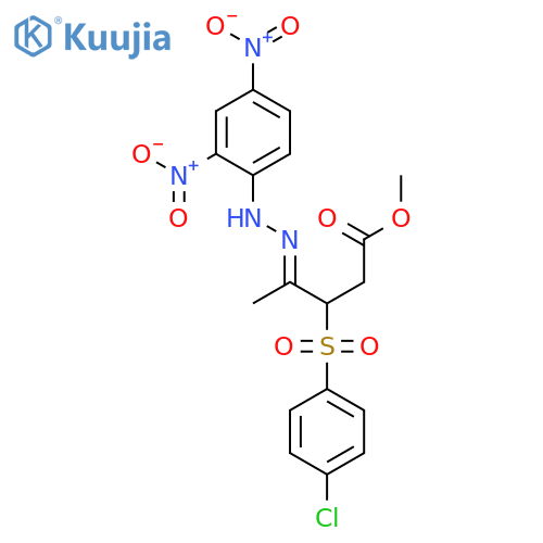 Pentanoic acid, 3-[(4-chlorophenyl)sulfonyl]-4-[(2,4-dinitrophenyl)hydrazono]-, methyl ester structure