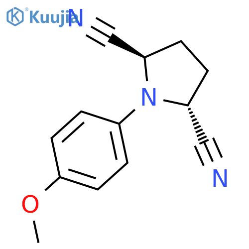 2,5-Pyrrolidinedicarbonitrile, 1-(4-methoxyphenyl)-, trans- structure