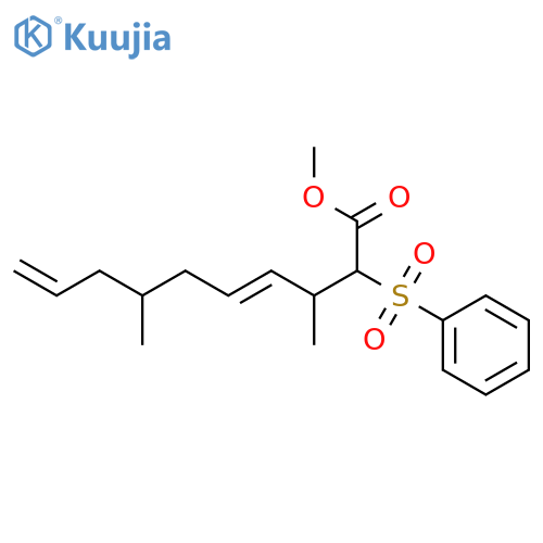 4,9-Decadienoic acid, 3,7-dimethyl-2-(phenylsulfonyl)-, methyl ester structure