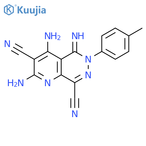 Pyrido[2,3-d]pyridazine-3,8-dicarbonitrile, 2,4-diamino-5,6-dihydro-5-imino-6-(4-methylphenyl)- structure