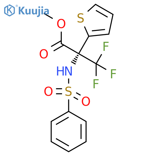 Methyl 3,3,3-trifluoro-N-(phenylsulfonyl)-2-thien-2-ylalaninate structure