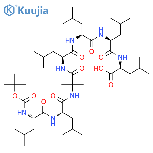 L-Leucine, N-[N-[N-[N-[N-[N-[N-[(1,1-dimethylethoxy)carbonyl]-L-leucyl]-L-leucyl]-2- methylalanyl]-L-leucyl]-L-leucyl]-L-leucyl]- structure