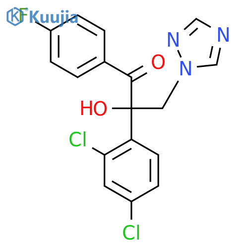2-(2,4-dichlorophenyl)-1-(4-fluorophenyl)-2-hydroxy-3-(1,2,4-triazol-1-yl)propan-1-one structure