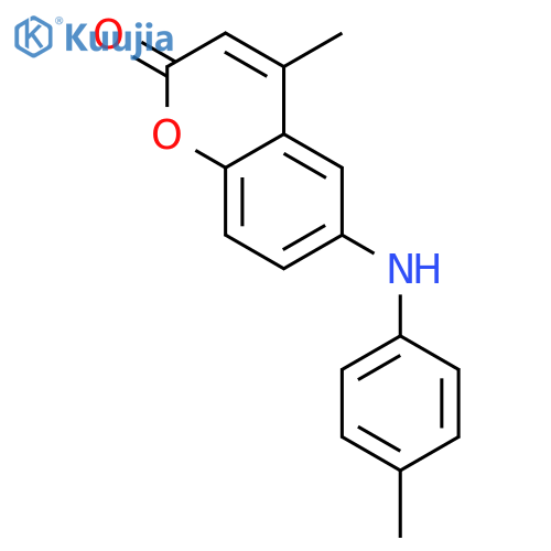 2H-1-Benzopyran-2-one, 4-methyl-6-[(4-methylphenyl)amino]- structure