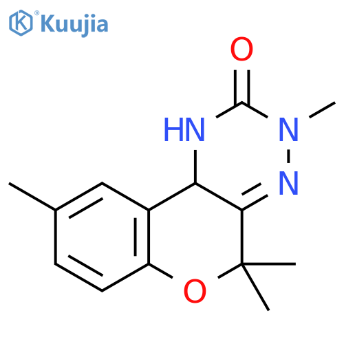 2H-[1]Benzopyrano[4,3-e][1,2,4]triazin-2-one, 1,3,5,10b-tetrahydro-3,5,5,9-tetramethyl- structure