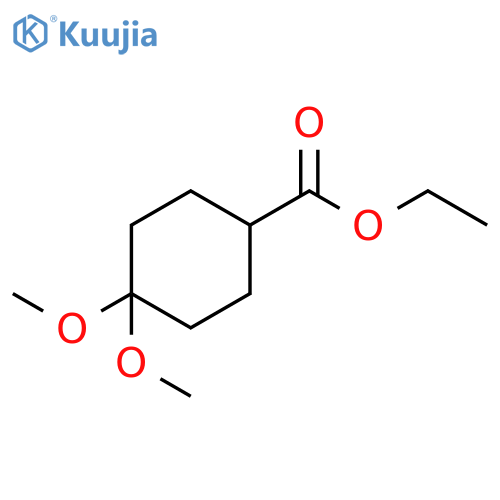 Cyclohexanecarboxylic acid, 4,4-dimethoxy-, ethyl ester structure