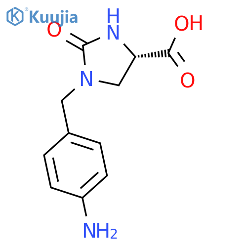 4-Imidazolidinecarboxylic acid, 1-[(4-aminophenyl)methyl]-2-oxo-, (S)- structure