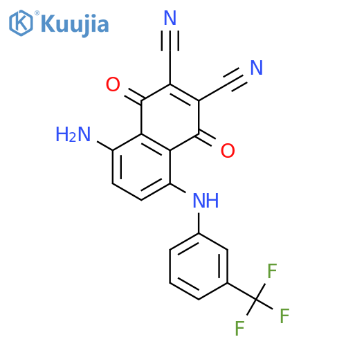2,3-Naphthalenedicarbonitrile, 5-amino-1,4-dihydro-1,4-dioxo-8-[[3-(trifluoromethyl)phenyl]amino]- structure