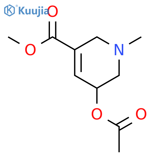3-Pyridinecarboxylic acid, 5-(acetyloxy)-1,2,5,6-tetrahydro-1-methyl-, methyl ester structure