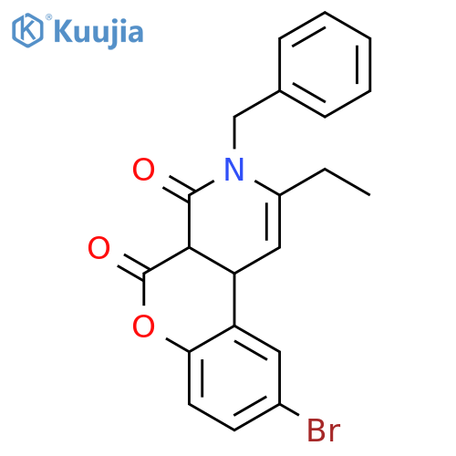 4H-[1]Benzopyrano[3,4-c]pyridine-4,5(3H)-dione, 9-bromo-2-ethyl-4a,10b-dihydro-3-(phenylmethyl)- structure