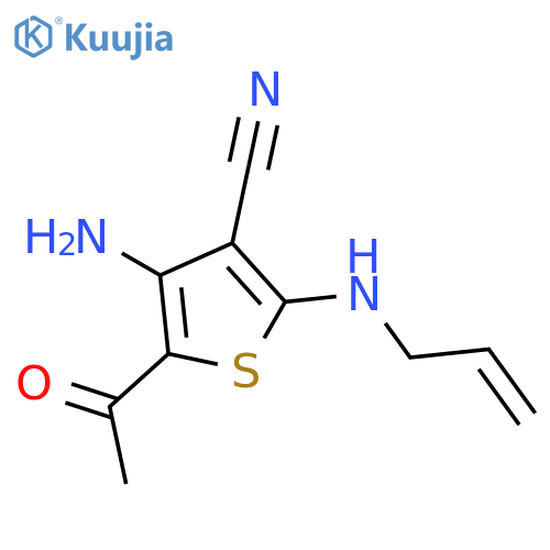 3-Thiophenecarbonitrile, 5-acetyl-4-amino-2-(2-propenylamino)- structure