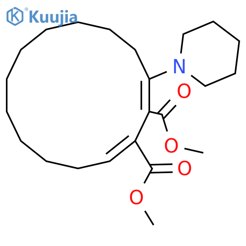 2,14-Cyclotetradecadiene-1,2-dicarboxylic acid, 3-(1-piperidinyl)-, dimethyl ester, (Z,Z)- structure