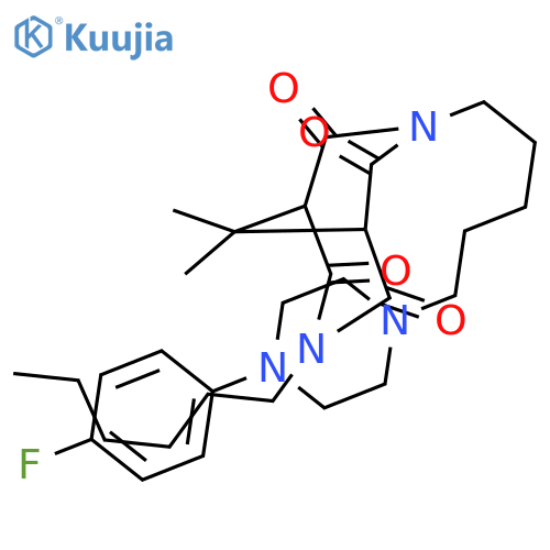 3,7-Diazabicyclo[3.3.1]nonane-2,4,6,8-tetrone, 3-[5-[4-(4-fluorophenyl)-1-piperazinyl]pentyl]-7-hexyl-9,9-dimethyl- structure