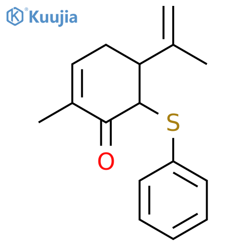 2-Cyclohexen-1-one, 2-methyl-5-(1-methylethenyl)-6-(phenylthio)- structure