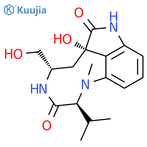1H-Pyrrolo[4,3,2-gh]-1,4-benzodiazonine-3,7(2H,4H)-dione,5,6,6a,8-tetrahydro-6a-hydroxy-5-(hydroxymethyl)-1-methyl-2-(1-methylethyl)-,(2S,5S,6aS)- (9CI) structure