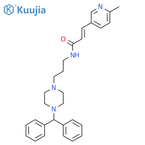 2-Propenamide, N-[3-[4-(diphenylmethyl)-1-piperazinyl]propyl]-3-(6-methyl-3-pyridinyl)- structure